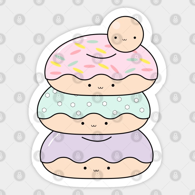 Kawaii Donut Stack Sticker by Kam Bam Designs